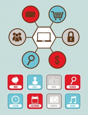 app store with vintage style. vector illustrationのイラスト素材