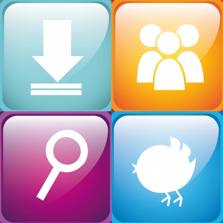 colorful four apps background, app store. vector illustrationのイラスト素材