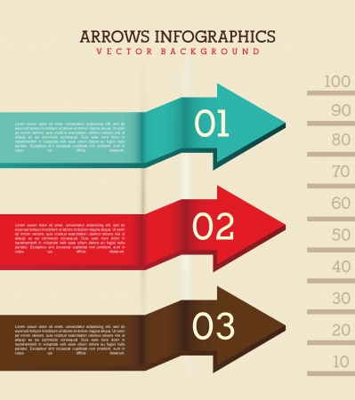 arrows infographics over beige background. vector illustrationのイラスト素材