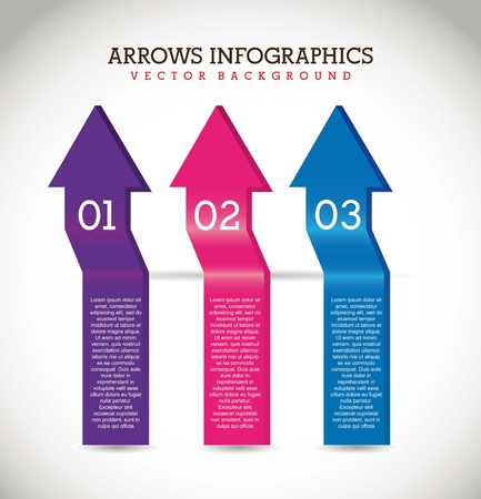 arrows infographics over white background. vector illustrationのイラスト素材