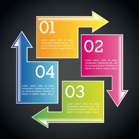 arrows infographics over black background. vector illustrationのイラスト素材