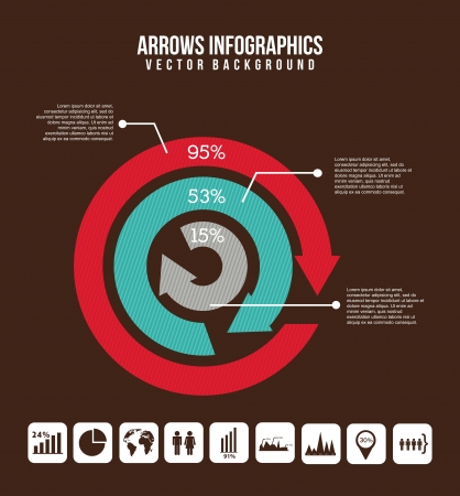 arrows infographics over brown background. vector illustrationのイラスト素材