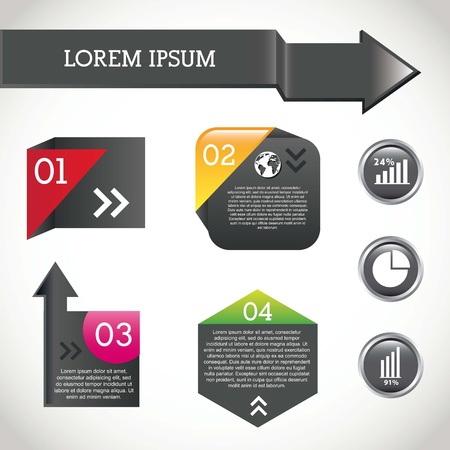 numbers labels over gray background.vector illustrationのイラスト素材