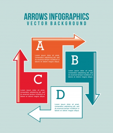 arrows infographics over blue background. vector illustrationのイラスト素材