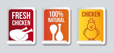chicken label over gray background. vector illustrationのイラスト素材