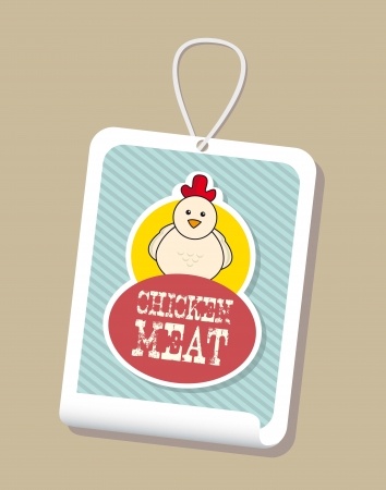 chicken label over brown background. vector illustrationのイラスト素材