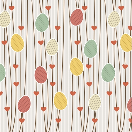 happy easter card over beige background. vector illustrationのイラスト素材