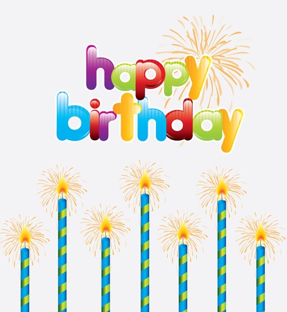 Happy Birthday card over white background vector illustration のイラスト素材