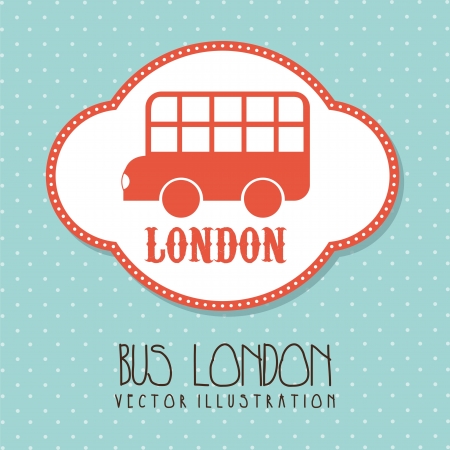 bus london over cute background. vector illustrationのイラスト素材
