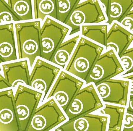 greem bills cartoon background. vector illustrationのイラスト素材