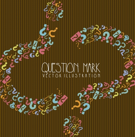 questions icons over brown background. vector illustrationのイラスト素材