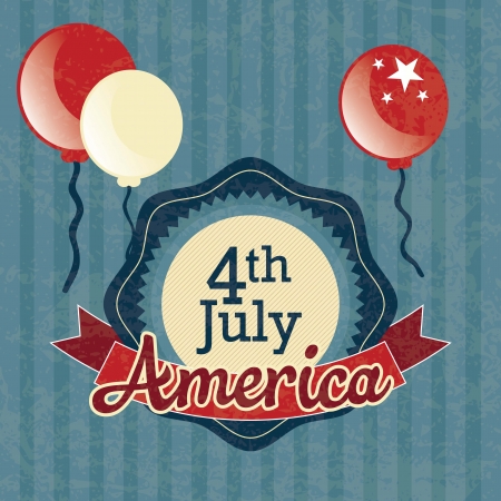 Usa label, (4th of July) on vintage background. Vector Illustrationのイラスト素材