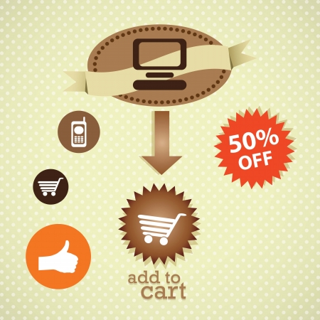 Buy Online Retro colors icons. On vintage backgroundのイラスト素材