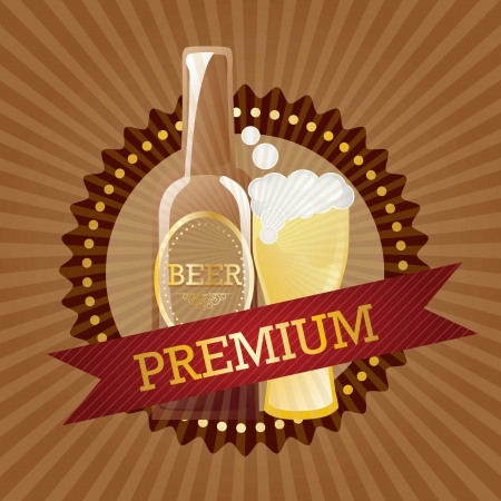 Bar & beer elements. On vintage background. Vector のイラスト素材