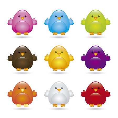 colorful birds over white background. vector illustrationのイラスト素材