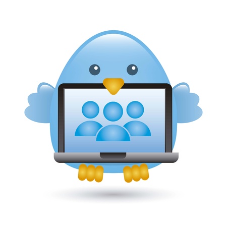 blue bird over white background. vector illustrationのイラスト素材