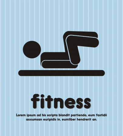 silhouette man over blue background, fitness. vector illustrationのイラスト素材