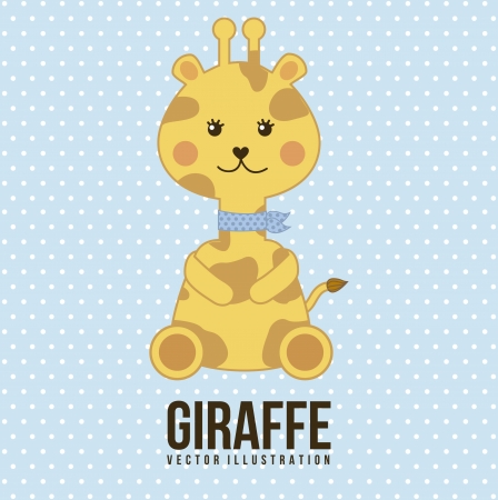 baby giraffe over blue background. vector illustrationのイラスト素材