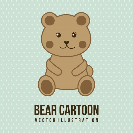 baby bear over beige background. vector illustrationのイラスト素材