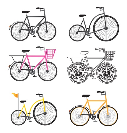 Differents bike over white background vector illustrationのイラスト素材