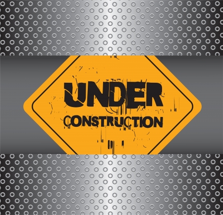 Under construction over chrome backgroundのイラスト素材