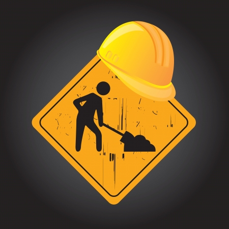Road signal of construction over black background のイラスト素材