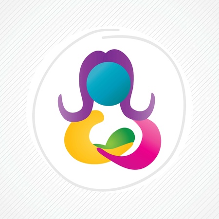 Hospital Icons (pregnancy assistance), colorful conceptのイラスト素材