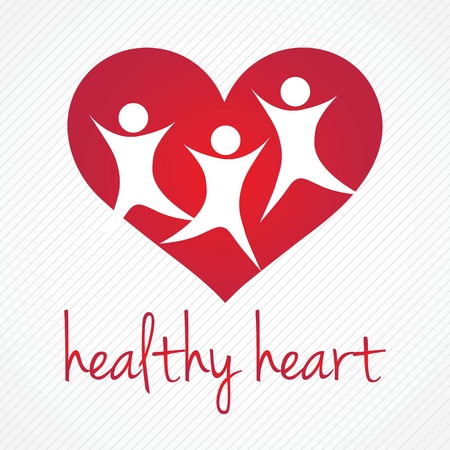 Healthy Heart, Hospital Icons, on grey backgroundのイラスト素材