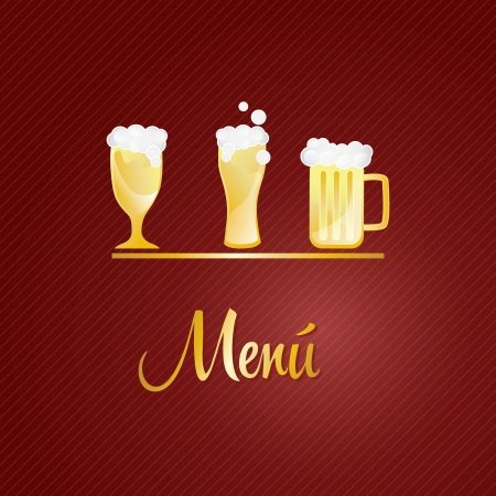 Menu of beers. Elegant restaurant. Vector Illustrationのイラスト素材