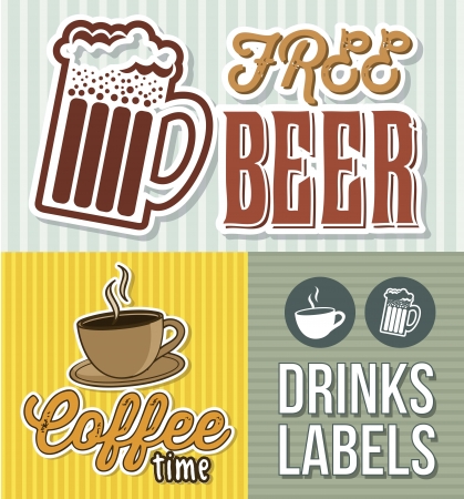 bar labels over vintagebackground. vector illustrationのイラスト素材