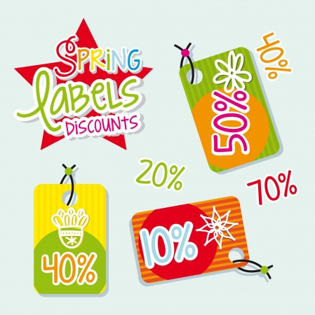 big sale labels over blue background. vector illustrationのイラスト素材