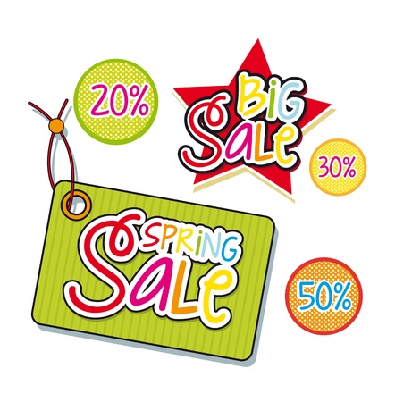 big sale labels over white background. vector illustrationのイラスト素材
