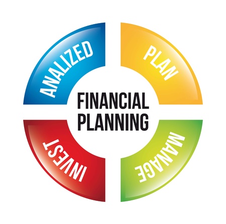 financial planning illustration over white background. vectorのイラスト素材
