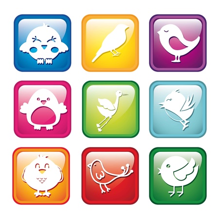 birds icons over white background. vector illustrationのイラスト素材