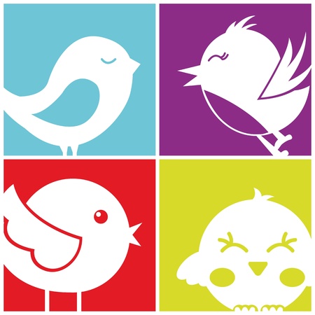 birds icons over white background. vector illustrationのイラスト素材