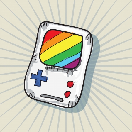 Video Games Icons ( Retro Console), on red background. Vectorのイラスト素材