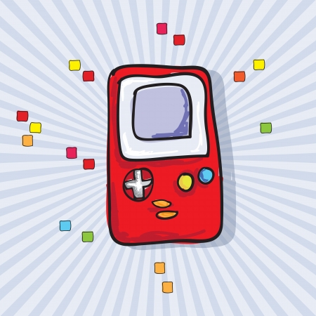 Video Games Icon ( Retro Console), on blue background. Vectorのイラスト素材