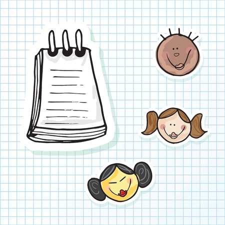 Illustration of kids icons, kids groups, vector illustrationのイラスト素材