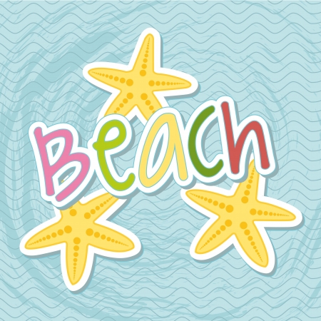 starfish cartoons over sea with texture. vector illustrationのイラスト素材