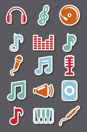 music icons over gray background. vector illustrationのイラスト素材