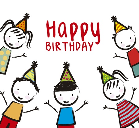 birthday children over white background. vector illustrationのイラスト素材