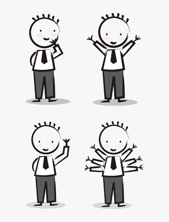 businessman drawing over gray background. vector illustrationのイラスト素材