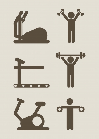 gym icon over beige background. vector illustrationのイラスト素材