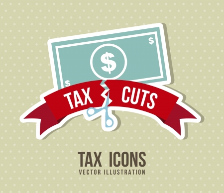 tax icon over beige background. vector illustrationのイラスト素材