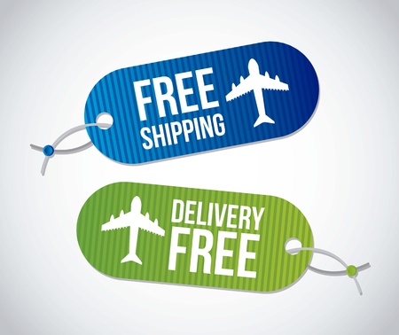 free shipping labels over gray background. vector illustrationのイラスト素材