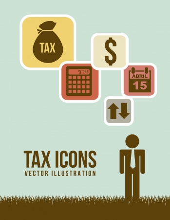 tax sign over green background. vector illustrationのイラスト素材