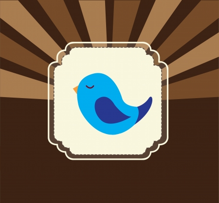 Blue bird over brown background vector illustrationのイラスト素材
