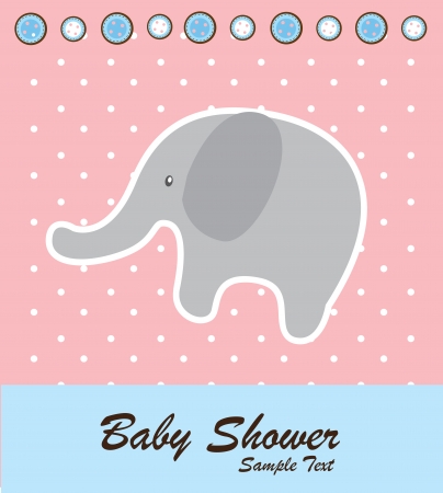 Baby shower card with a elephant vector illustrationのイラスト素材