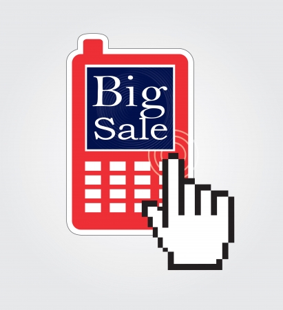 Big sale in the cellphone over white background vector illustrationのイラスト素材