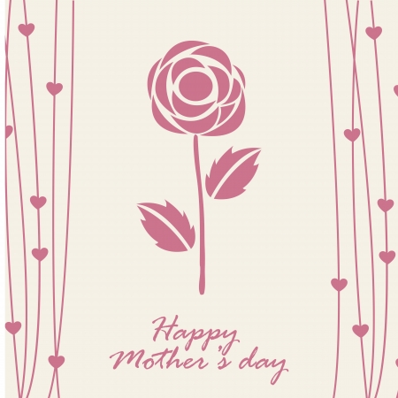 happy mothers day card with rose. illustrationのイラスト素材